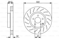 Диск тормозной, передний Bosch 0 986 479 408