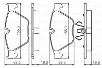 Дисковые тормозные колодки, передние Bosch 0 986 494 354