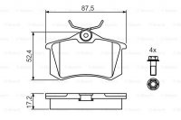 Дисковые тормозные колодки, задние Bosch 0 986 461 769
