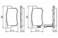 Дисковые тормозные колодки, задние Bosch 0 986 461 006